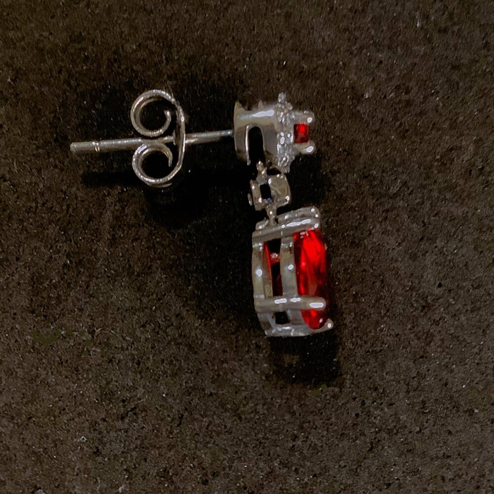 Stauer Sterling Silver Gemdrop Ruby Earrings - image 2